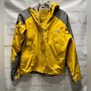 The North Face Vibrant Yellow and Charcoal Raincoat